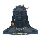 Adiyogi Shiva Statue for Home and Office Decor – Black with Golden Detailing