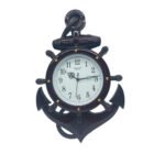 Anchor Ship Wheel Wall Clock | Nautical-Themed Decorative Timepiece for Home & Office