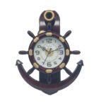 Anchor Ship Wheel Wall Clock | Nautical-Themed Decorative Timepiece for Home & Office