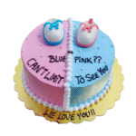 Gender Reveal Pink and Blue Cake
