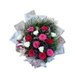 Cute Pink, Red and White Roses Bouquet - 41685