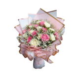 Graceful Pink& White Roses Bunch
