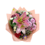 Mixed Flower Bouquet with Pink Lilies -Giftkdiu.com - 41691