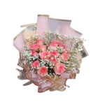 Mink Rose and Baby Breath Bouquet
