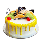 Fresh Fruit Topped Birthday Cake Yellow Drizzle - 41715