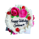Rose Design Birthday Cake With Custom Message - 41722