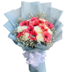 Cute Gerbera & Carnation Bouquet- Giftkdiu