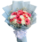 Cute Gerbera & Carnation Bouquet- Giftkdiu - 41846