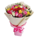 Bright Colored Mixed Rose Bouquet Giftkdiu Celebration Edition - 41857