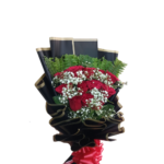 Classic Crimson Charm Red Rose Baby Breath Bouquet - 41863