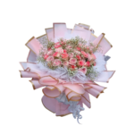 Grand Pink Rose Bouquet Beautifully Bearing - 41879