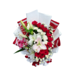 Large Bouquet of Red Roses & Lilies-Lovely Mixed Flower Bouquet