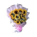 Giftkdiu Bright Sunflower Bouquet With Baby Breath - 41603