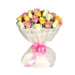 Beautiful Mix Color Rose Bouquet with Babyt Breath  Giftkdiu - 41609