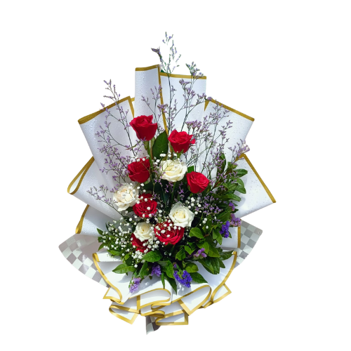 Traditional Mixed Rose bouquet.(9876)-16