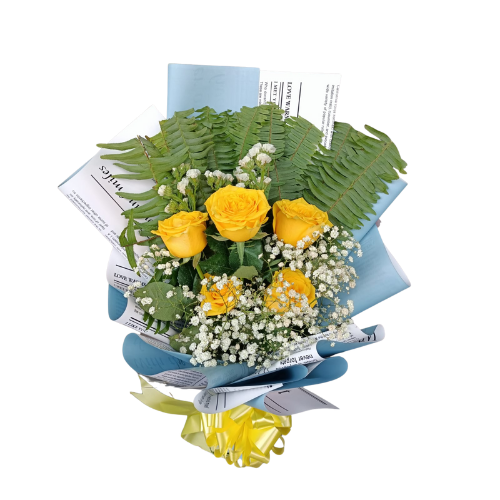 Sunny Yellow Rose Bouquet (9868)-27