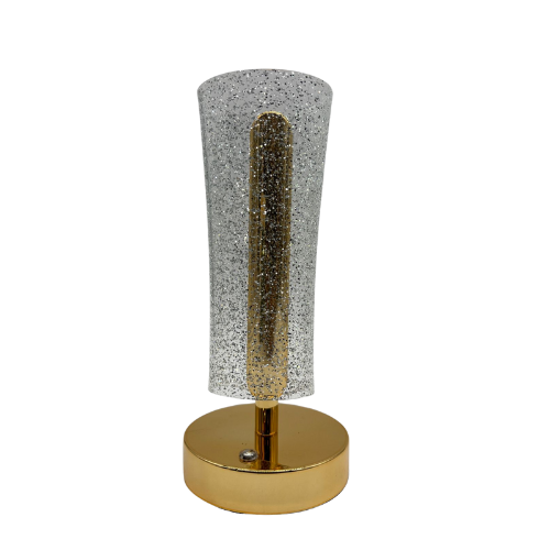 Glitter Glass Cone Lamp on Gold Base. (9937)-30