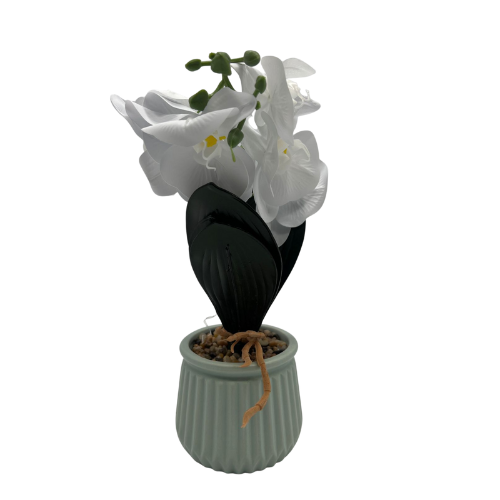Artificial White Orchid in Ceramic Pot (9932)-35