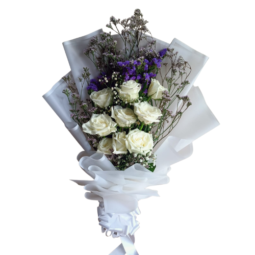 Pure Elegance White Rose Bouquet. (9888)-4