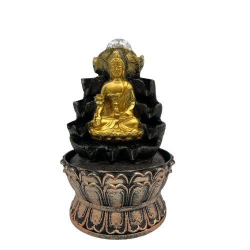 Golden Buddha water Fountain. (9963)-4