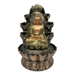 Golden Buddha Lotus Tab Top Fountain. (9915)-52