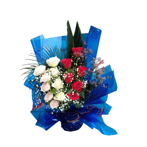 Vibrant Mixed Rose Bouquet (9882)-10