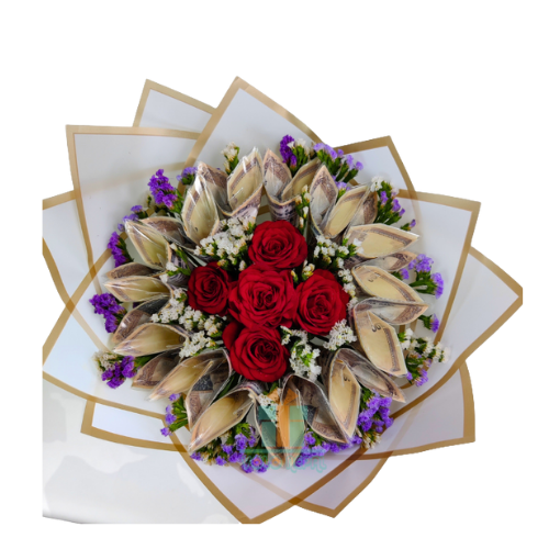 Money and Rose Flower Bouquet