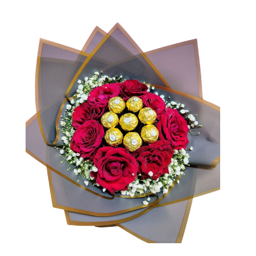Rose and Rocher Chocolate Bouquet.