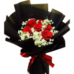 6 Red Roses With Gypsy - 45397