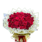 50 Roses Flowers Bouquet With Gypsy For Beautiful Moments - 45418