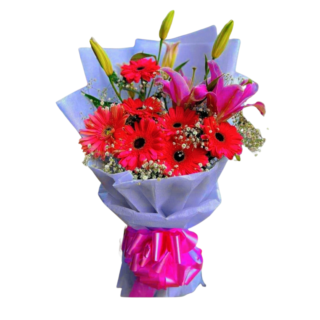 5-2 45388 Mixed Flower Bouquet With 2 Lily And Others - 45388 - Image 1