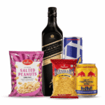 Double Black Label 750ml Bhujiya Nuts Red Bull And Xtreme