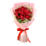 Red Rose Bouquet 20 Roses With Gypsy - 44570