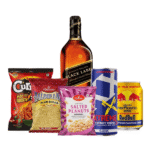 Black Label 750ml With Bhujiya Chips Nuts Red Bull Xtreme