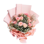 10 Pink Roses With Gypsy - 46197