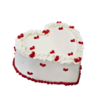 White Cake With Heart Design - 46047
