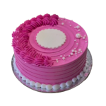Pink Color Cake With Design