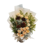 Red And White Roses With Others Flowers