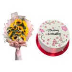 Best Combo For Happy Birthday Cake With Bouquet - 46549