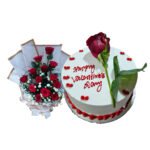 Flower & Cake Combo Pack As A Birthday Gift