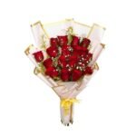 Red Roses Bouquet With Gypsy Elegant Design