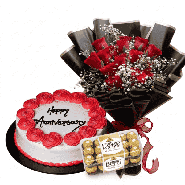 cake, flowers and chocolate