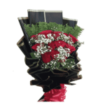 Red Roses and White Baby's Breath