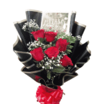 Elegant Red Rose and Gypsy Bouquet with Birthday Card