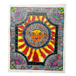 Handmade Mithila Painting of Sun