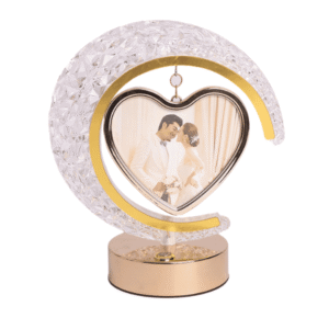 Personalized Moon & Heart Rotating Photo Frame – Romantic Gift