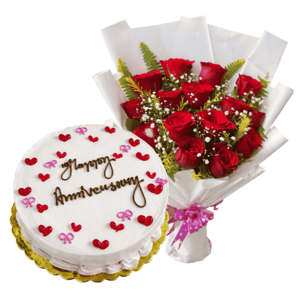 cake and flower combo set