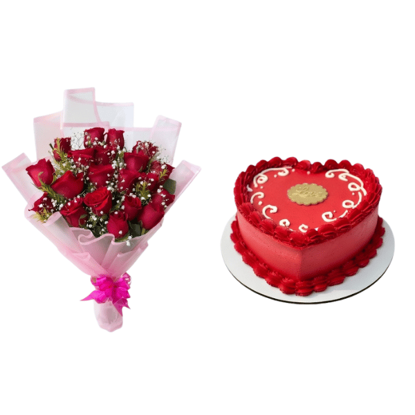 10 red roses and combo set