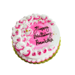 pink and white cake
