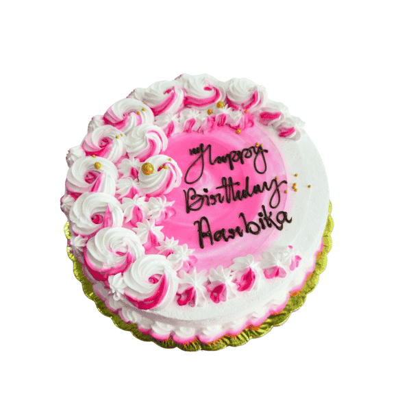 pink and white cake